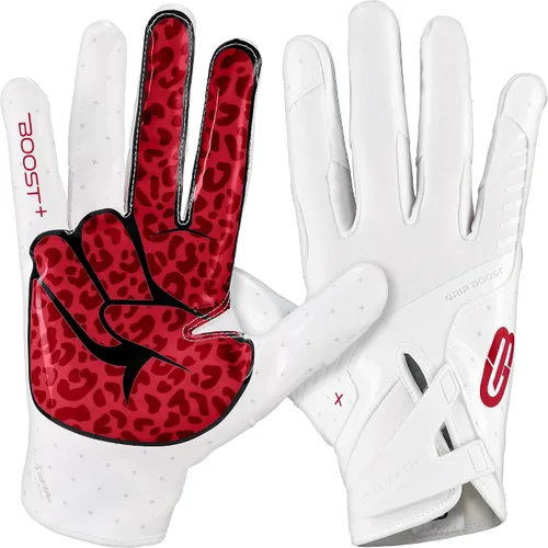Vista 7 de Guantes de fútbol Grip Boost - Peace Stealth 6.0 Boost Plus Tecnología adhesiva - Guantes de fútbol para adultos y jóvenes para receptor abierto