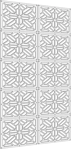 Vista 8 de Lchen Panel divisor de habitación colgante, divisor de pared colgante blanco, 10 piezas de madera y plástico, decoración de oficina en el hogar