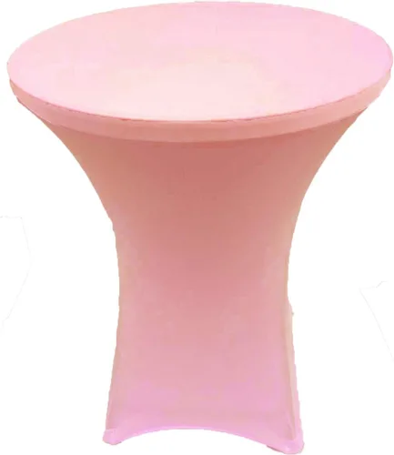 Vista 2 de Mantel elástico ajustado de elastano para cóctel de 32 x 42 pulgadas, color rosa, para bodas, eventos y fiestas