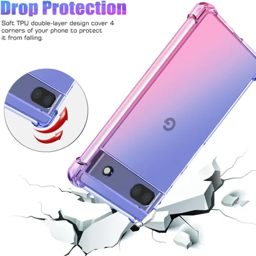 Vista 7 de Funda para Google Pixel 6A - 6.2 pulgadas Lindas Niñas Gradient Slim Anti Scratch Soft TPU Funda protectora a prueba de golpes para Google Pixel 6A