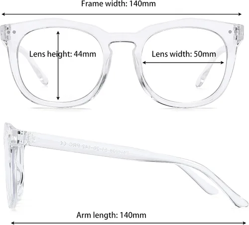 Vista 5 de Pro Acme Clásico Vintage Hexagonal Sin Receta Claro Gafas Marco para Mujeres y Hombres