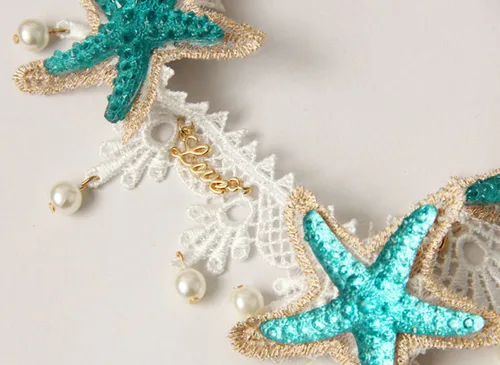 Vista 8 de Bodermincer Diadema de sirena, estrella de mar y estrella de mar, accesorios para el cabello, disfraz de sirena, horquilla de medusa, diadema