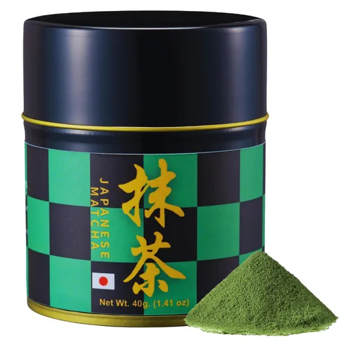 Vista 11 de Matcharl Polvo de Té Matcha Kyoto Uji - Té Verde Japonés de Grado Ceremonial de Primera Cosecha de Kyoto Uji Molido en Piedra (40g / 1.4oz) ORO
