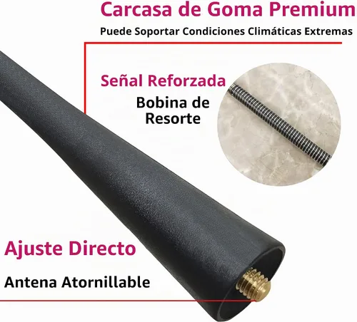 Vista 6 de Antena de goma para Honda Element (2003-2011), antena Honda Element - 7 pulgadas prueba de lavado de coche, bobina de cobre interna reemplazo