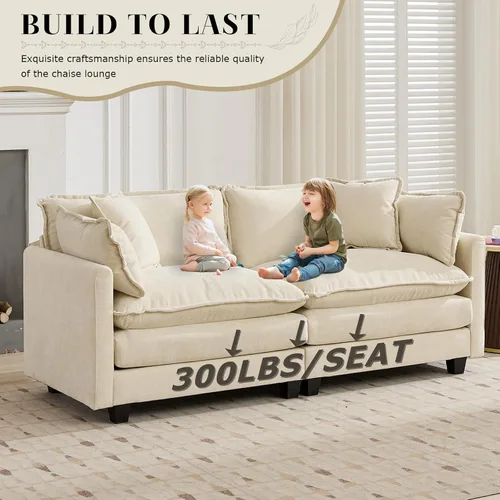 Vista 5 de SoarFlash Sofá modula, de felpilla, posición de en medio, beige