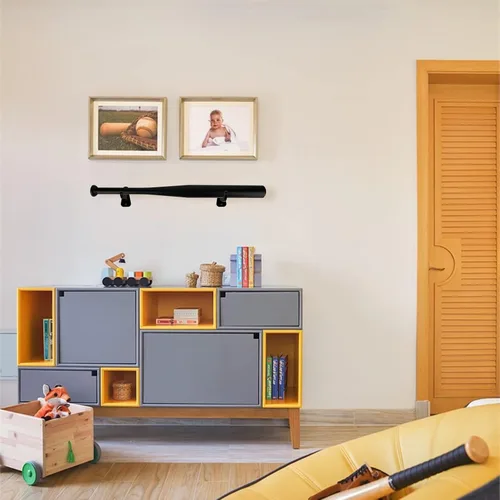 Vista 6 de Cosmos 1 juego de soporte de pared de acrílico para bate de béisbol, soporte horizontal para bates de béisbol, soporte de pared para bates