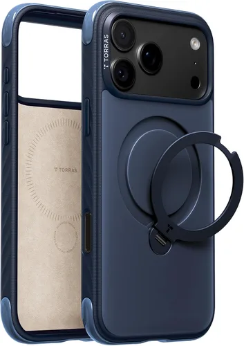Vista 13 de TORRAS Funda Q3 Rugged para iPhone 18 Pro 360 con soporte magnético, apto Isla azul