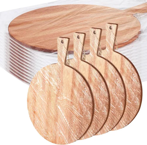 Vista 8 de Patelai Tabla de cortar redonda con mango, madera de acacia, 12 piezas, 11