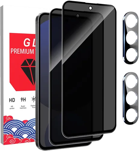 Vista 9 de Protector de pantalla de privacidad para Samsung Galaxy A15 + protector de lente (2+2) Dureza 9H, resistente a los arañazos, vidrio templado