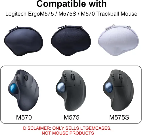 Vista 7 de LTGEM - Funda para mouse inalámbrico Logitech Ergo M575S/M575 Negro
