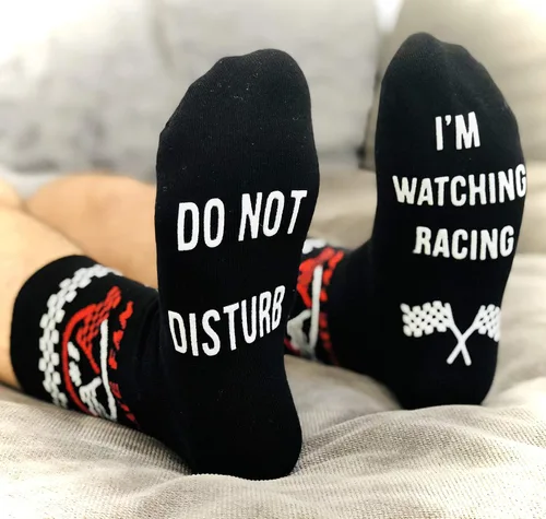 Vista 2 de Divertidos calcetines deportivos de longitud completa para aficionados al descanso, para golf, carreras, fútbol, béisbol, baloncesto, hockey