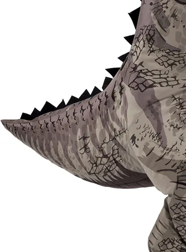 Vista 6 de Party City Disfraz inflable de dinosaurio Gianotosaurus para adultos, mundo jurásico, incluye caja de sonido y ventilador, talla única