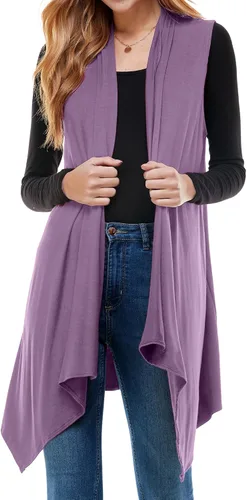 Vista 10 de Azules Sleeveless Cardigan for Women, Soft Lightweight Duster Open Front Sleeveless Long Cardigan Vest
