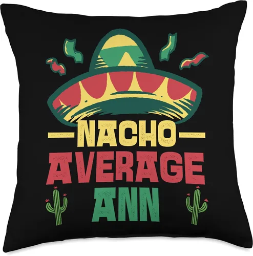 Vista 4 de Not Your Ordinary Name. Nacho Average Ann - Almohada (16 x 16 pulgadas), multicolor