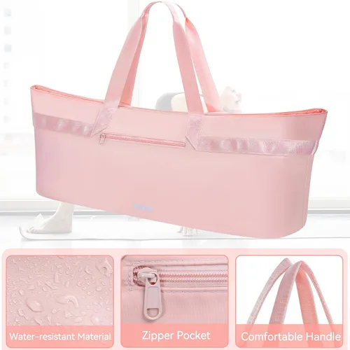 Vista 5 de Large Yoga Mat Tote Bag for Women with Holder Strap,Pilates Gym Tote Bag with Shoes Bag & Wet Pocket