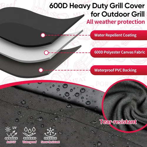 Vista 3 de NEXCOVER - Funda de parrilla, cubierta impermeable de 30 pulgadas, funda de parrilla de gas de 600D, resistente a los desgarros, a la decoloración