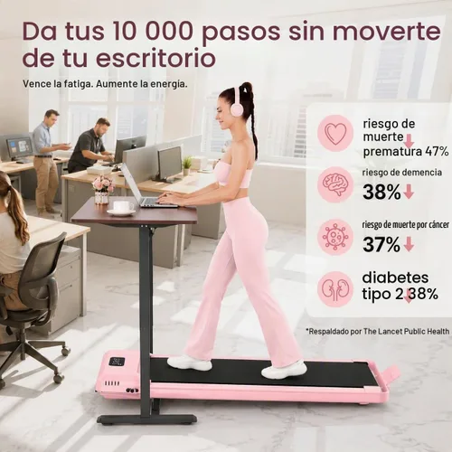 Vista 3 de FUNMILY Cinta de Correr Plegable con Almohadilla de Caminata Mejorada con Inclinación del 12%/15% y Barra de Manejo, Cintas de Correr Compactas