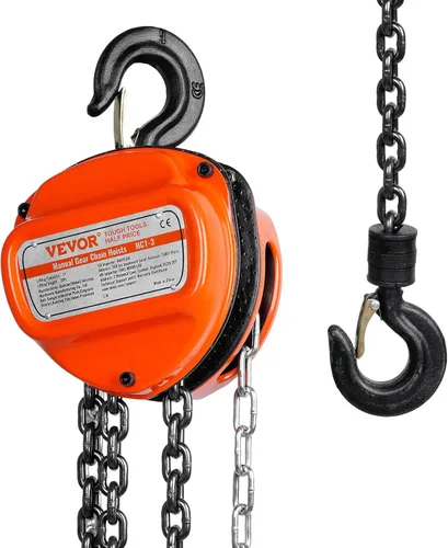 Vista 12 de VEVOR Polipasto de cadena manual, capacidad de 1/2 tonelada de 1100 libras, bloque de cadena manual con cadena galvanizada G80 mejorada, altura