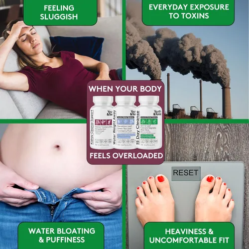 Vista 3 de Youth & Tonic Apoyo completo de desintoxicación multiórgano: limpiador de colon y desintoxicación intestinal de 15 días, limpieza renal, equilibrio