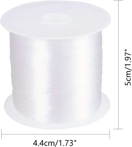 Vista 4 de Pandahall - 1 rollo de alambre transparente de hilo de nylon para pesca, color blanco.