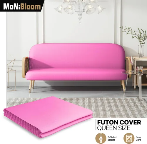 Vista 9 de MoNiBloom Funda para futón de tamaño Queen, elástica, sin brazos, funda para sofá sin brazos, protector de muebles, duradera y lavable, con Cereza