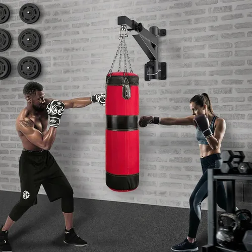 Vista 5 de Kipika Soporte de pared para bolsa pesada, soporte de bolsa de boxeo resistente para entrenamiento en interiores, gimnasio en casa, soporte