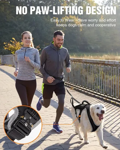 Vista 3 de Juego de arnés para correr para perros con cinturón y correa de absorción de golpes Hands-Free Control, Easy to Put On Design for Medium to Large