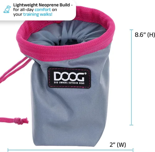 Vista 4 de DOOG Bolsa con clip para perros (pequeña), bolsa compacta de recompensa para entrenamiento de cachorros con clip seguro para la cintura, cierre
