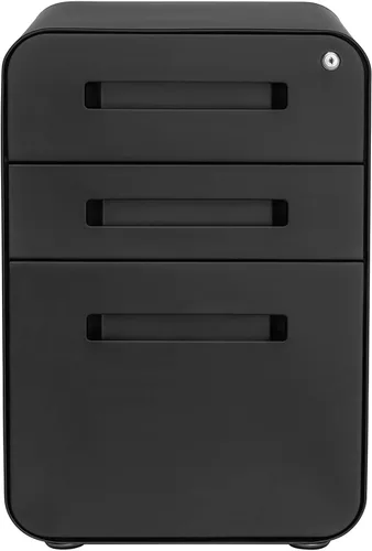 Vista 5 de Laura Davidson Furniture Stockpile Archivador de 3 Cajones con Cerradura - Archivador de Metal Bajo Escritorio de Oficina, Carpetas de Archivo