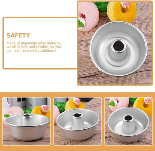 Vista 6 de Abaodam molde de donas fabricante de postres ángel comida pastel lata ángel pastel molde molde mini s círculo bandeja hornear hacer hornear