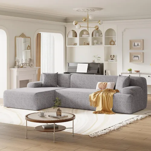 Vista 14 de Moderno sofá modular grande en forma de U, sofá cama convertible con diván reversible para sala de estar, asiento de almacenamiento, adecuado