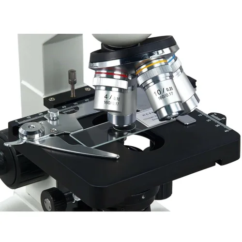 Vista 4 de OMAX 40X-2500X, microscopio digital LED binocular compuesto para laboratorio con cámara de 5 mpx y bandeja mecánica