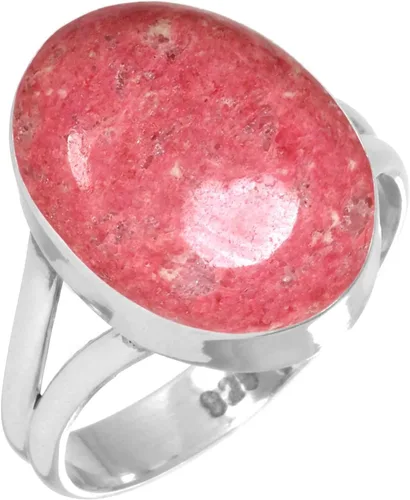 Vista 35 de Anillo hecho a mano de plata de ley 925 genuina grueso con piedras preciosas naturales ágata, cuarzo rosa, lapislázuli, ámbar ovalado, joyería