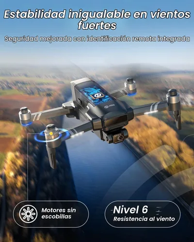 Vista 3 de Holy Stone HS600 - Drones con cámara para adultos con cardán de 2 ejes 4K EIS, ID remoto integrado, transmisión de rango de 6096 metros, dron