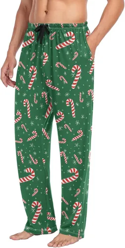 Vista 4 de Aslsiy Lizards Green - Pantalones de pijama para hombre, pantalones suaves separados para hombre, pantalones de descanso