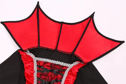 Vista 3 de Disfraz de vampiro para niñas para fiesta de Halloween