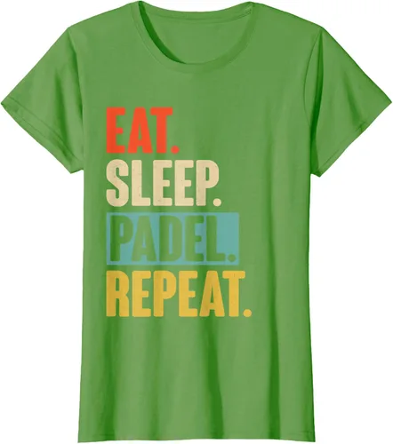 Vista 4 de Eat Sleep Padel Repeat - Camiseta de pádel retro vintage, Negro