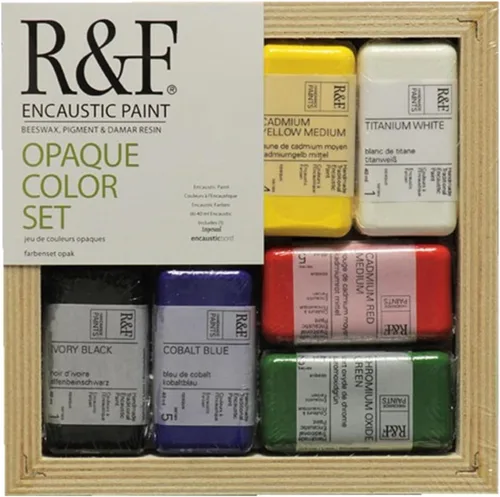 Vista 8 de R&F Handmade Paints - Juego de pinturas encáusticas de alta calidad, tonos cromáticos, 6 colores, multicolor
