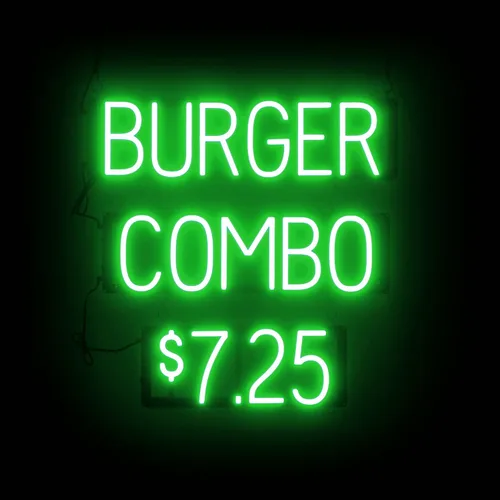 Vista 19 de SpellBrite HAMBURGERS Letrero para restaurantes Letreros relacionados con el comedor con aspecto de neón, luz LED roja 40.0 x 6.3 pulgadas Rojo