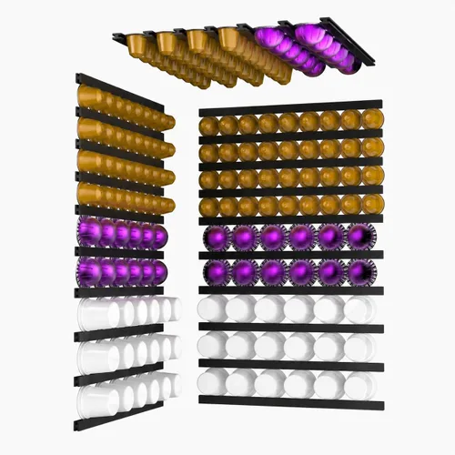 Vista 8 de Soporte para tazas K, soporte de madera para cápsulas de café, 10 piezas debajo de los gabinetes de montaje en pared vertical/horizontalmente
