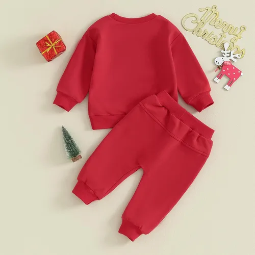 Vista 7 de Gueuusu Sudadera navideña con estampado de árbol de Navidad y camión, 2 piezas, ropa de invierno de Navidad