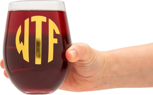 Vista 2 de BigMouth WTF & STFU Monogram Copas de vino
