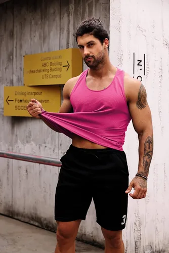 Vista 5 de LecGee Camiseta sin mangas para hombre, paquete de 3 camisetas sin mangas para entrenamiento de gimnasio, ajuste seco, espalda en Y, culturismo