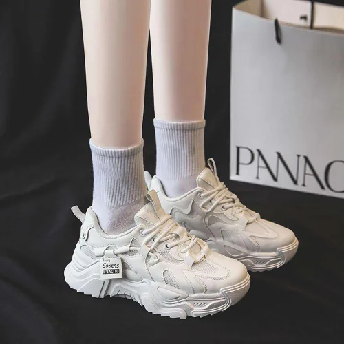 Vista 5 de Zapatos deportivos de plataforma de malla transpirable para mujer, cómodos, informales, para correr, caminar, 5.5-8.5