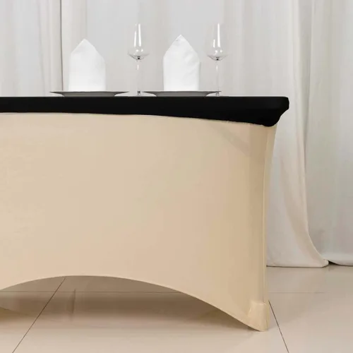 Vista 8 de Efavormart - Mantel para banquetes de elastano elástico de 4 pies, color negro