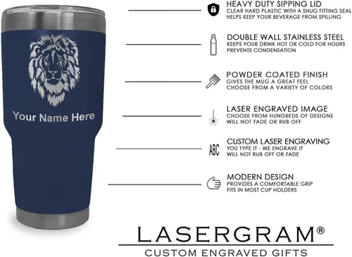 Vista 127 de LaserGram Vaso aislado al vacío de 20 onzas, notas musicales, grabado personalizado incluido (negro)