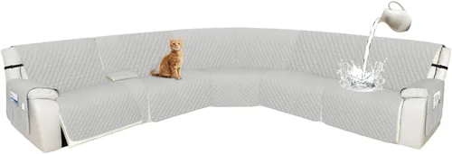 Vista 22 de Arfntevss Fundas de sofá modular reclinable, 10% impermeable, en forma de L, para sillón reclinable en forma de L, funda seccional lavable