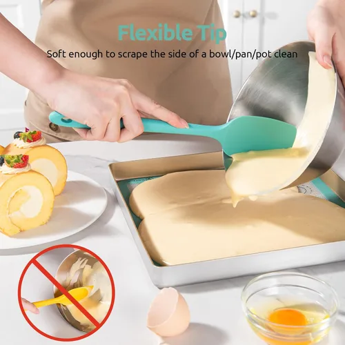 Vista 4 de U-Taste Espátulas de silicona resistentes al calor de 600ºF: Raspador de horneado de silicona flexible de grado alimentario, utensilios de cocina