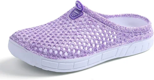 Vista 18 de LIBINXIF Zuecos de jardín para mujer, de malla, transpirables, sandalias de playa, zapatos de ducha, zapatos de agua, zapatos antideslizantes