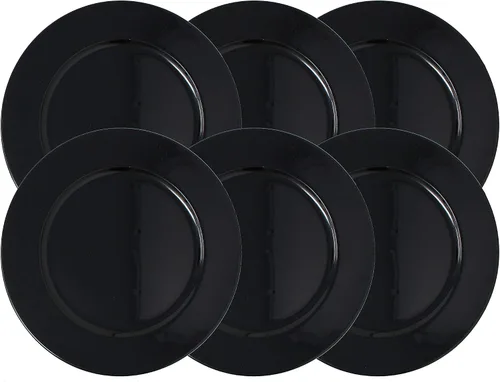 Vista 2 de Ms Lovely Platos de carga de lámina metálica - Juego de 6 - Hecho de plástico grueso - Negro